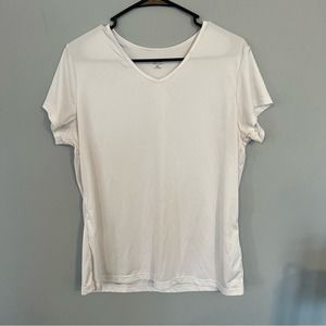 Champion Moisture Wicking V-Neck Activewear Tee Shirt Size XL in White